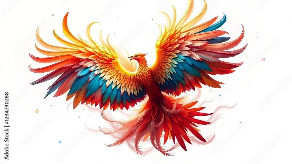 Obraz premium Cosmic Phoenix Feather Dreamscape