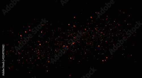 Orange particles on black background