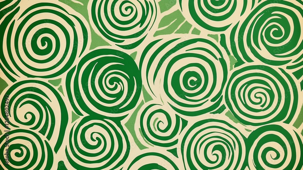 Green and white swirl pattern Green and white swirl pattern