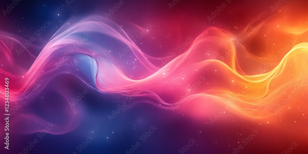 Colorful waves flowing across space background Colorful waves flowing across space background
