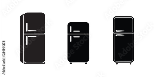 Refrigerator vector set on white background. fridge illustration icon.