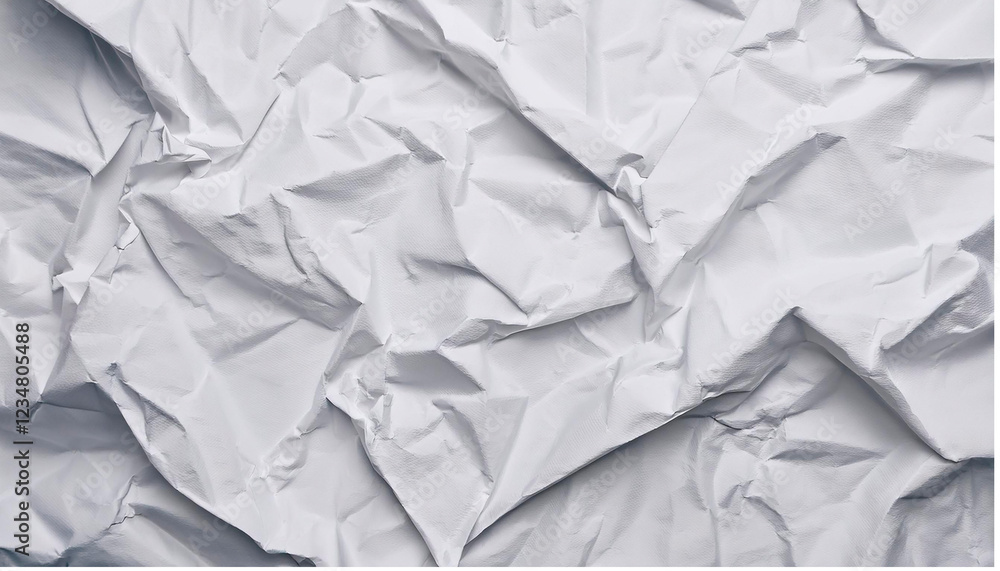 Obraz premium Crumpled paper, white texture, abstract background