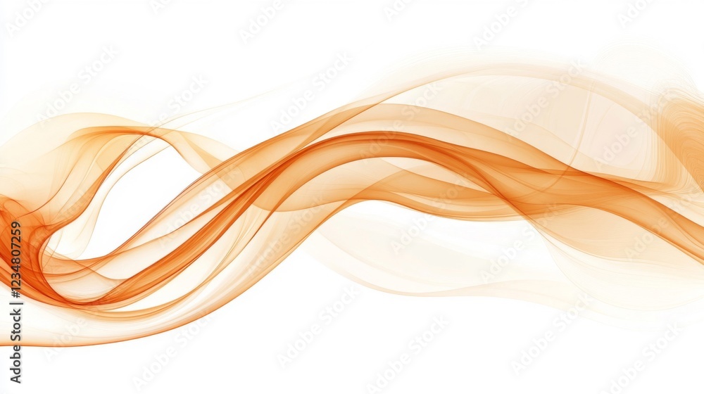 Abstract Orange Wave Design on White Background Abstract Orange Wave Design on White Background