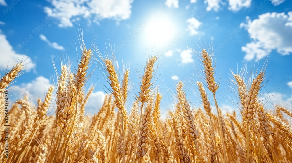 golden wheat field under the sun with a clear summer sky, highlighting the rich agricultural landscape and the vibrant hues of the harvest season golden wheat field under the sun with a clear summer sky, highlighting the rich agricultural landscape and the vibrant hues of the harvest season