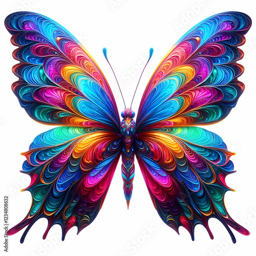 Butterfly on an isolated white background