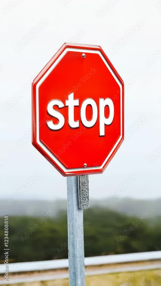 Stop sign with the word stop written on it. 4K Video Stop sign with the word stop written on it. 4K Video