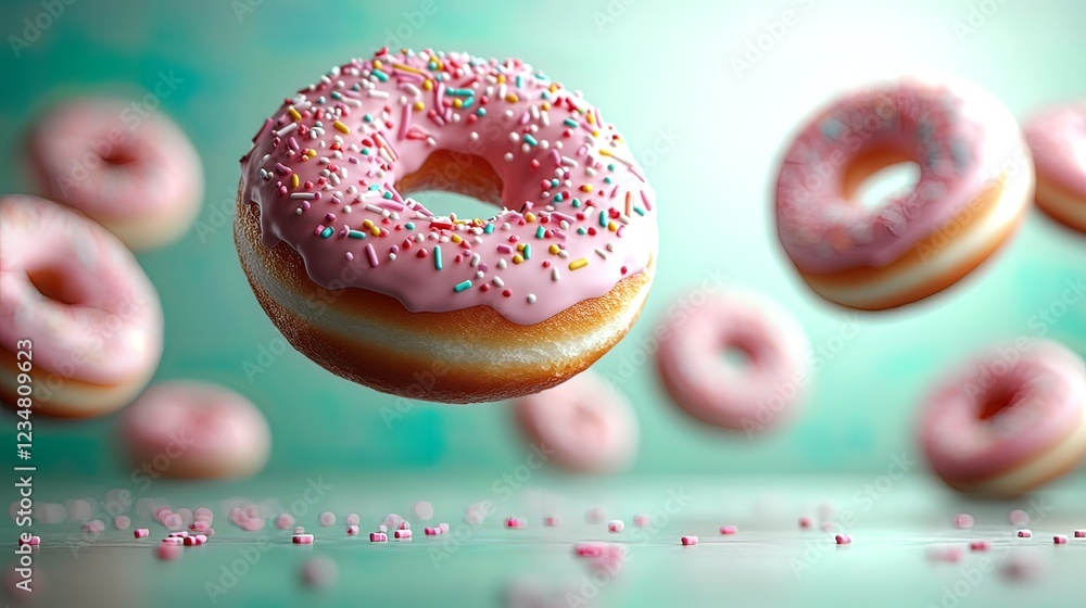 Pink Donut Sprinkles Sweet Treat Delightful Food Pink Donut Sprinkles Sweet Treat Delightful Food