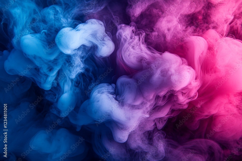 Vibrant smoke swirls create an abstract composition in shades of blue and pink for artistic exploration Vibrant smoke swirls create an abstract composition in shades of blue and pink for artistic exploration