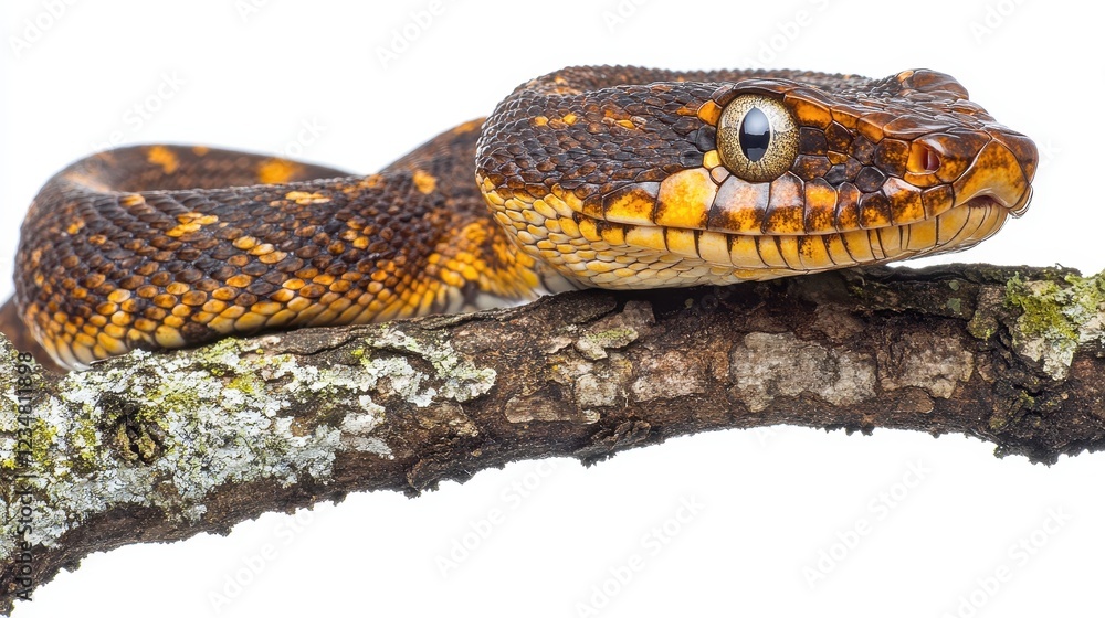 Fototapeta premium Close-Up of Colorful Snake on Branch in Natural Habitat