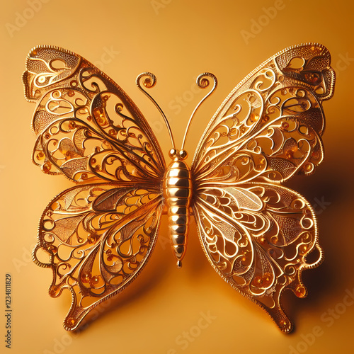 Gold butterfly decoration