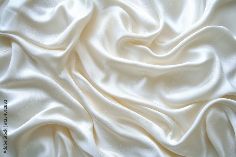 Soft white fabric draped elegantly on a surface showcasing smooth textures and gentle folds in natural light Soft white fabric draped elegantly on a surface showcasing smooth textures and gentle folds in natural light