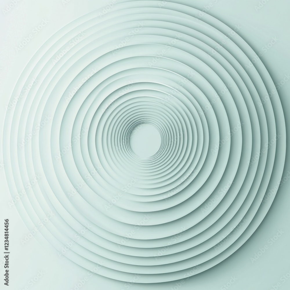 Fototapeta premium Circular patterns creating a minimalist art piece with soft textured layers in light tones. Generative AI