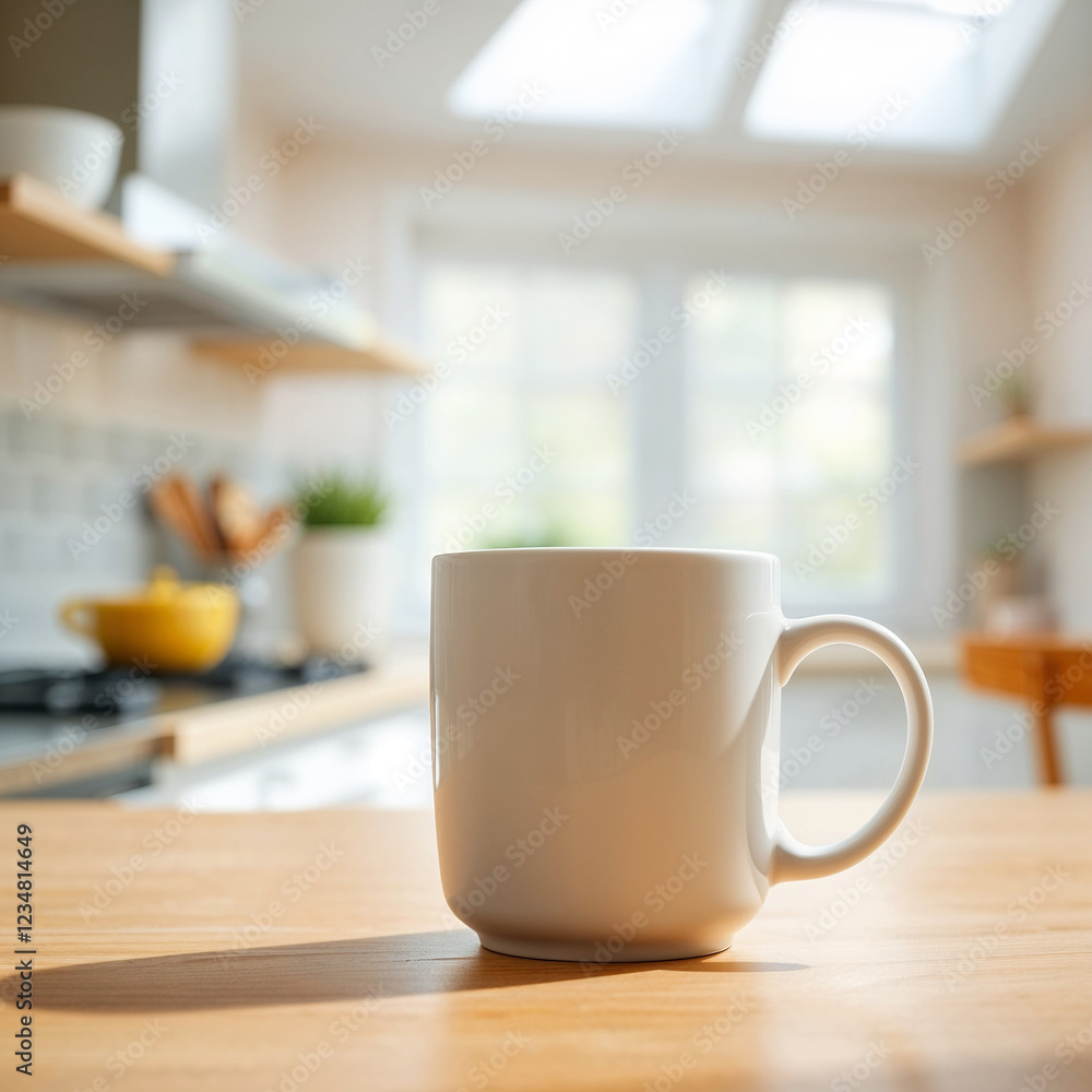 Coffee mug on a kitchen counter Coffee mug on a kitchen counter
