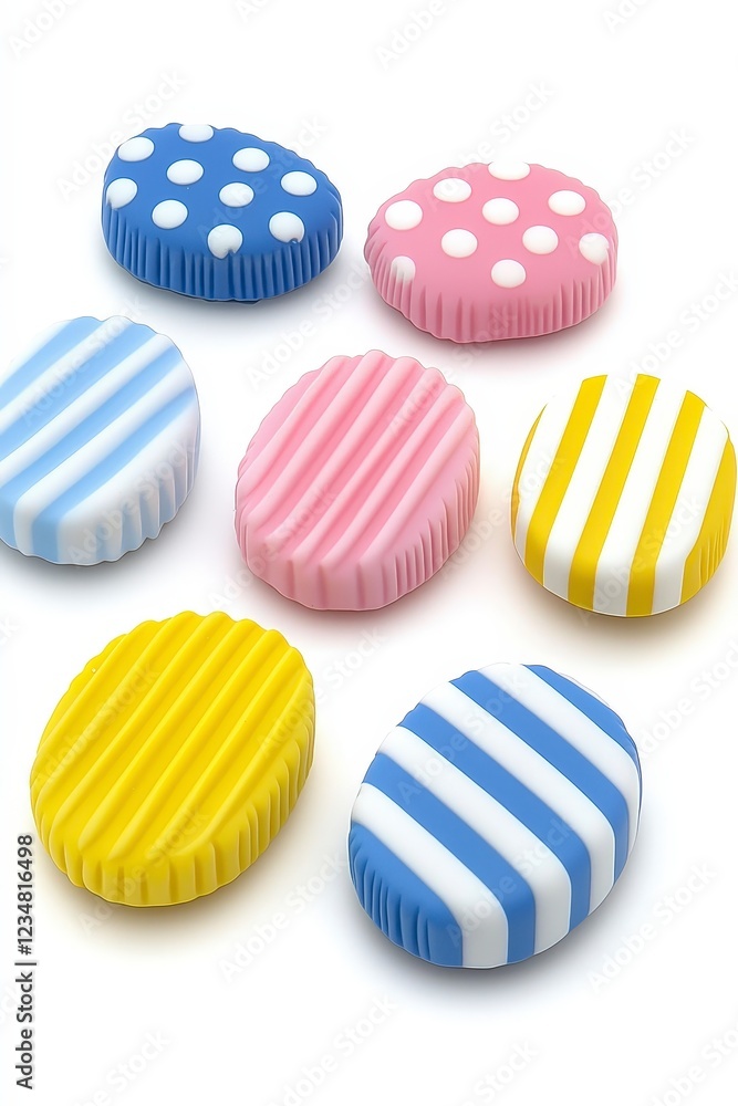 Obraz premium Colorful Variety of Decorative Soap Suds in Vibrant Patterns