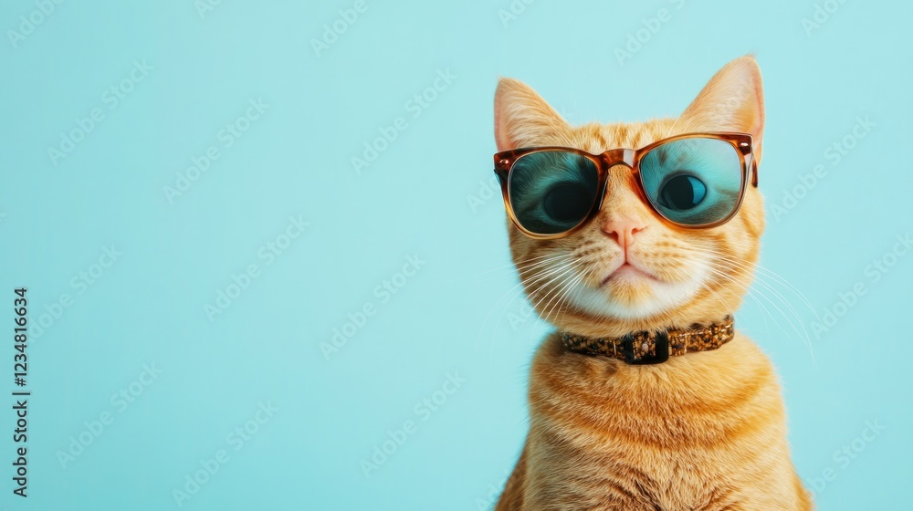 A Cool Cat Wearing Sunglasses and a Collar A Cool Cat Wearing Sunglasses and a Collar