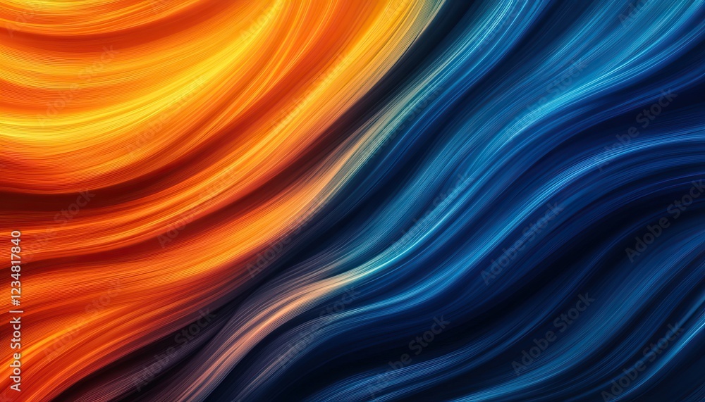A vibrant abstract background featuring flowing waves of orange and blue colors, creating a dynamic and energetic visual effect. A vibrant abstract background featuring flowing waves of orange and blue colors, creating a dynamic and energetic visual effect.