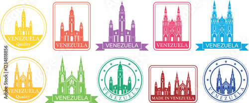 Venezuela set. Isolated Venezuela on white background