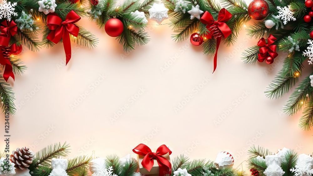 Festive Holiday Elegance - White Background Festive Holiday Elegance - White Background