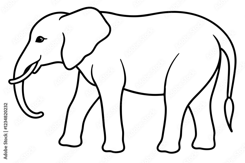 Continuous Line Elephant Art Vector Continuous Line Elephant Art Vector