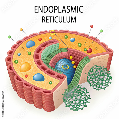 endoplasmic reticulum labeled on white background