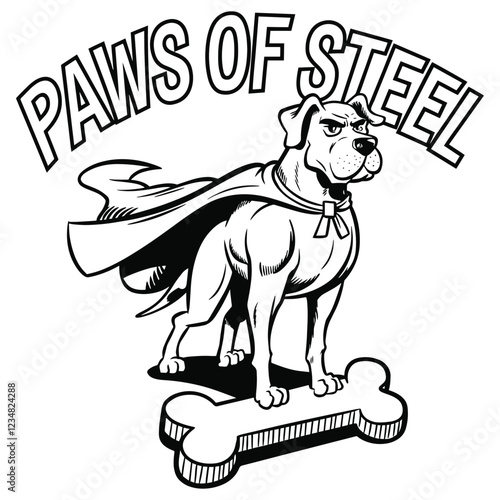 Paws of Steel Super Dog T Shirt Design