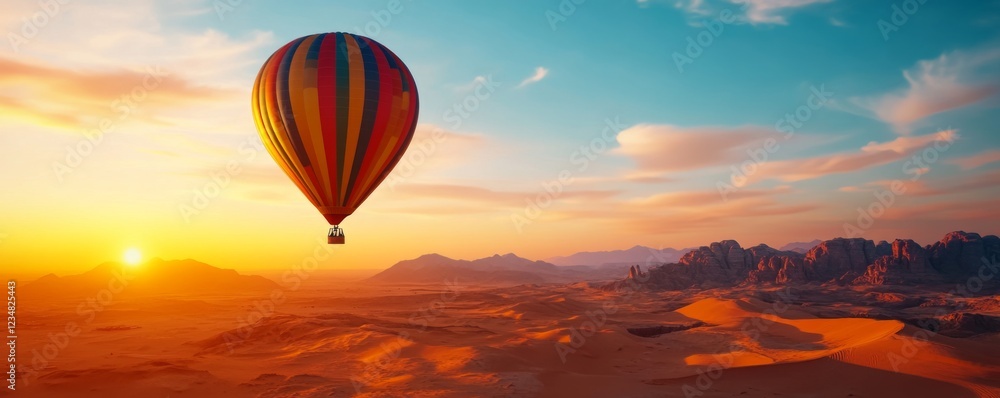 Fototapeta premium Breathtaking Hot Air Balloon Adventure at Sunrise
