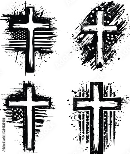 Cross With American Flag Svg, Christian Svg
