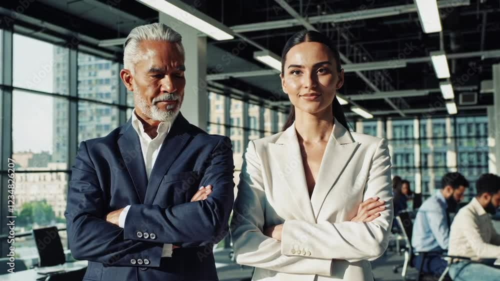 Dynamic Business Duo Exuding Confidence Together Dynamic Business Duo Exuding Confidence Together