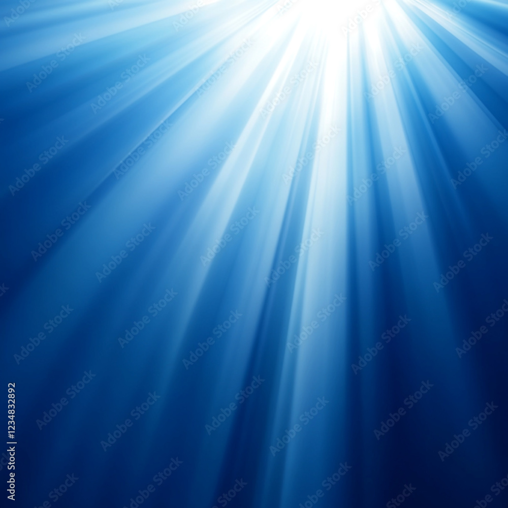 Obraz premium Blue Background with Rays of Sunlight Shining Down