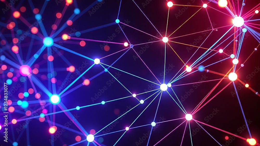 Glowing Connection Structure, Business Collaboration Glowing Connection Structure, Business Collaboration