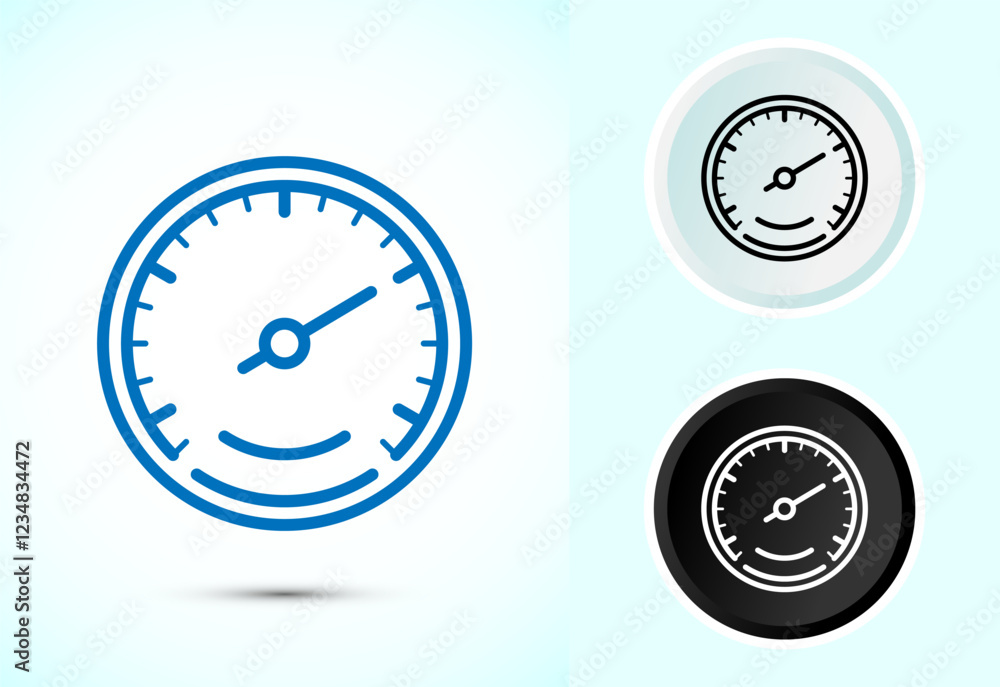 Speedometer Icon design illustration, Speed indicator sign symbol Speedometer Icon design illustration, Speed indicator sign symbol