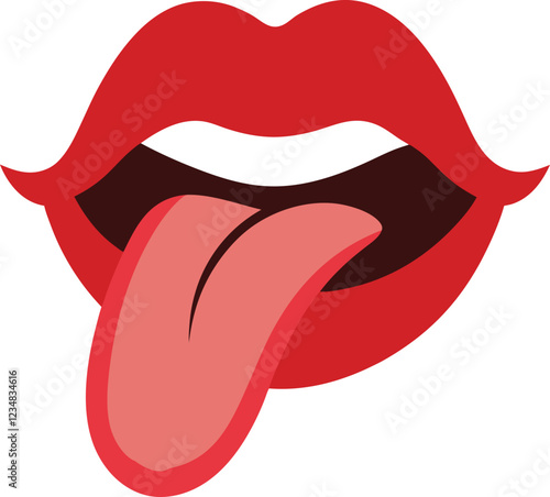 Tongue sticking out vector illustration 