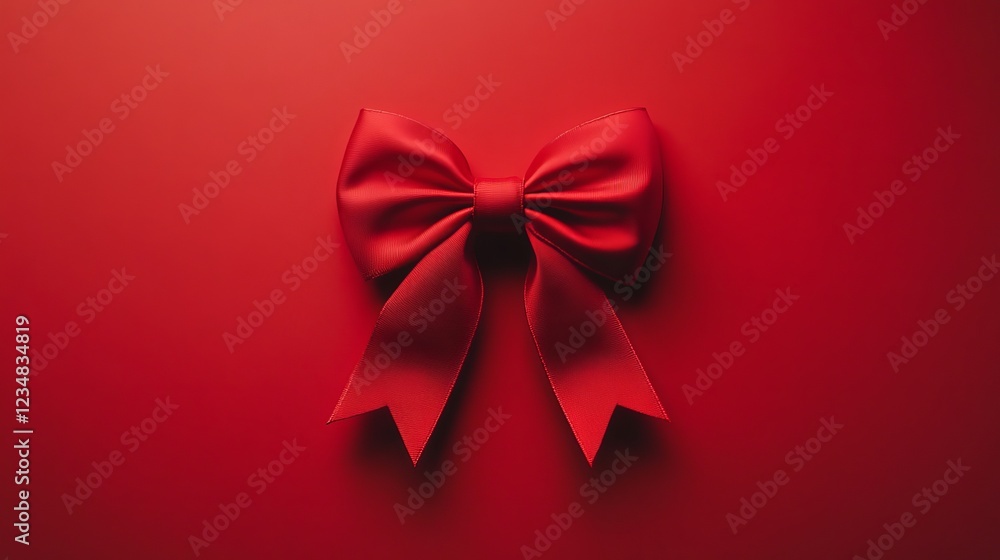 Isolated Red Bow for Valentine's Day Isolated Red Bow for Valentine's Day