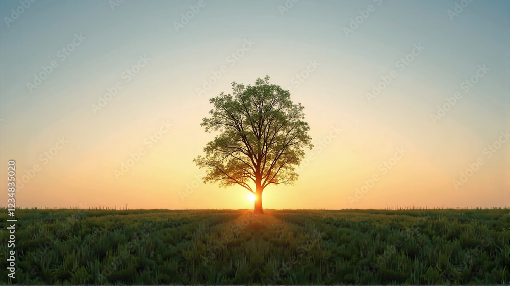 Obraz premium sunset in the field