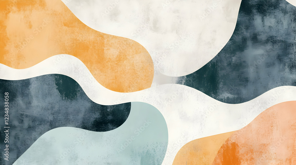Abstract colorful shapes with soft curves and textures in a modern design Abstract colorful shapes with soft curves and textures in a modern design