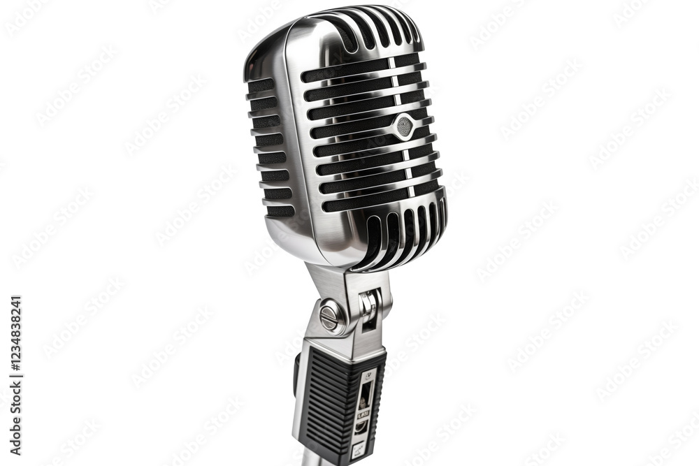 Fototapeta premium Vintage silver microphone for professional use.