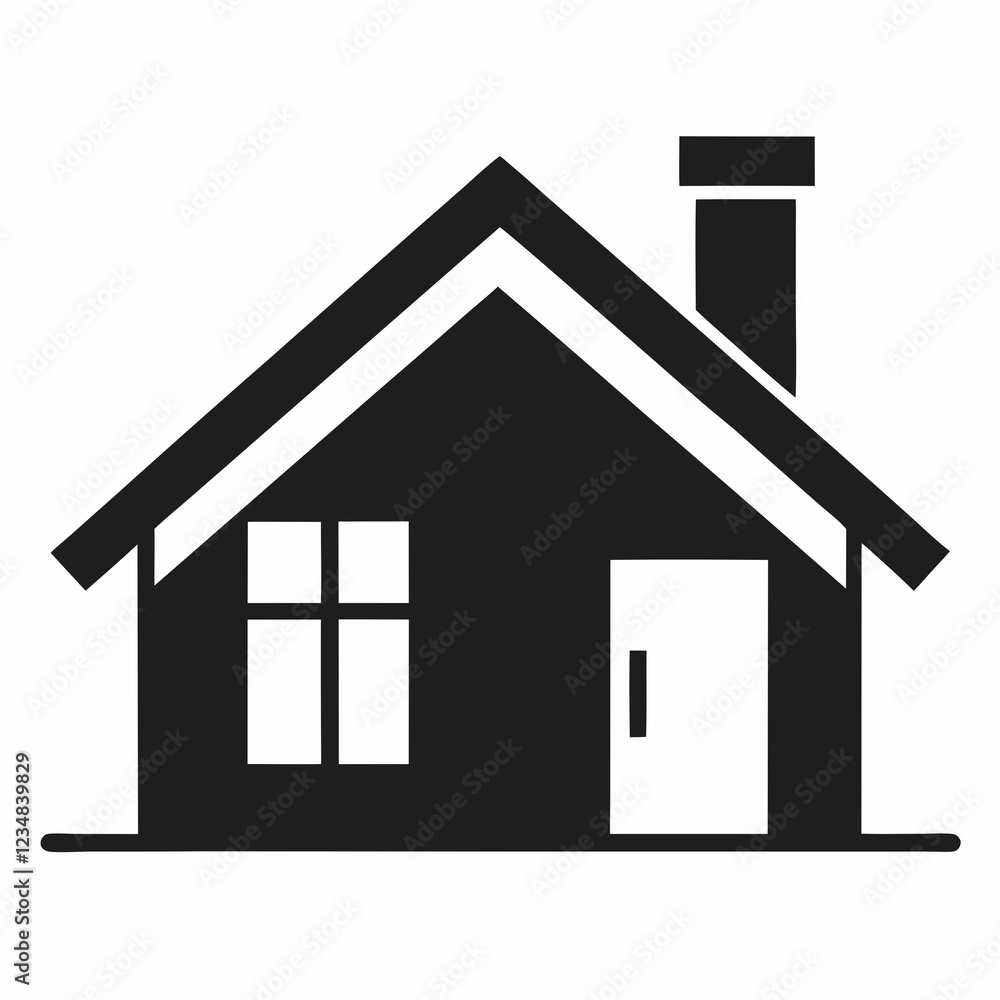 Simple Silhouette of a House Icon Simple Silhouette of a House Icon