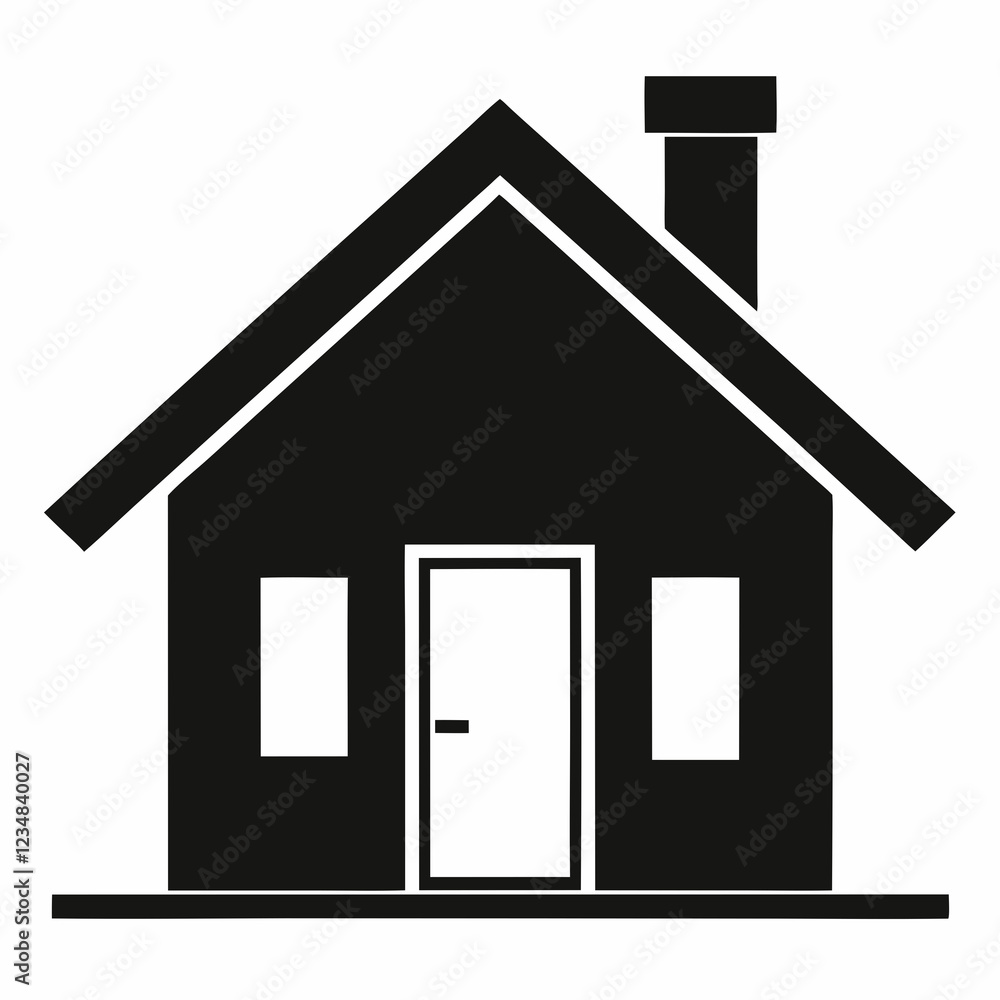 Simple Silhouette of a House Icon Simple Silhouette of a House Icon