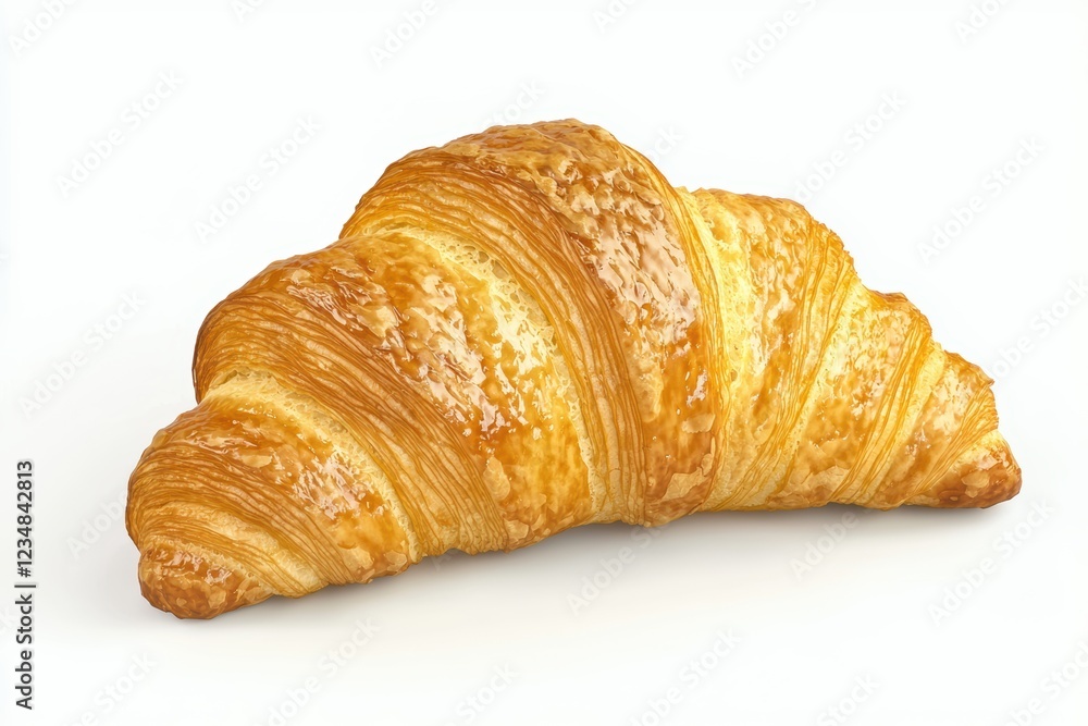 A golden, flaky croissant with a buttery texture, perfect for breakfast or a delicious snack. A golden, flaky croissant with a buttery texture, perfect for breakfast or a delicious snack.