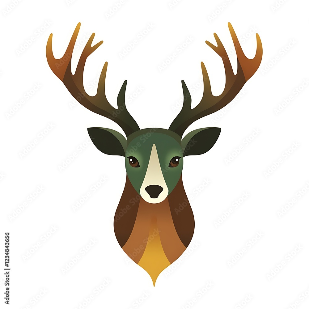 Naklejka premium deer head vector