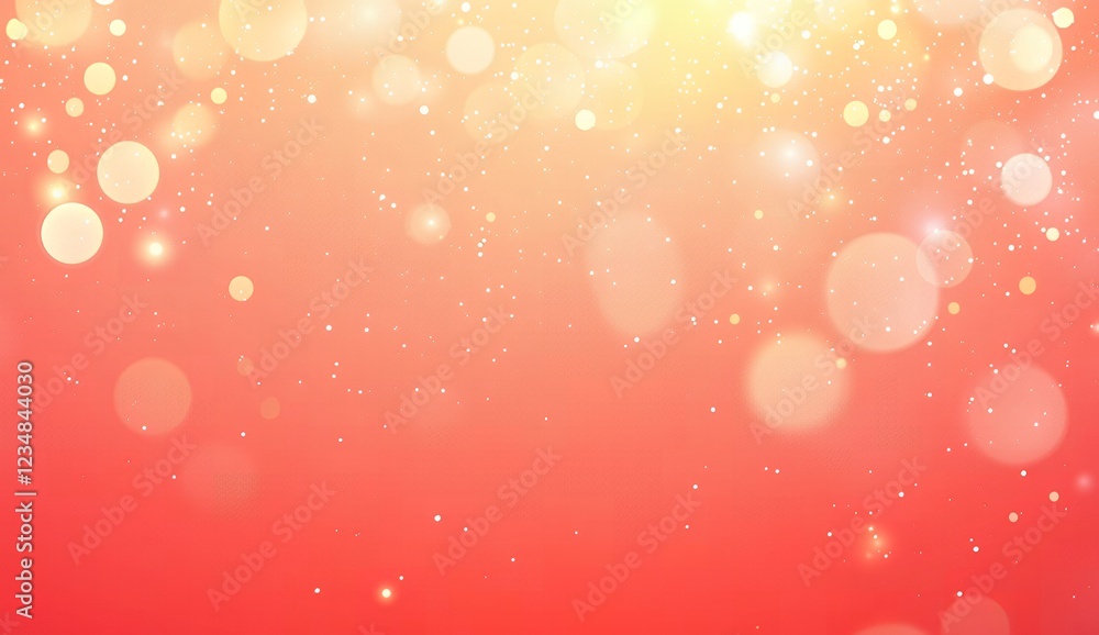 Abstract Coral and Gold Bokeh Background with Sparkling Lights and Glimmering Particles Abstract Coral and Gold Bokeh Background with Sparkling Lights and Glimmering Particles