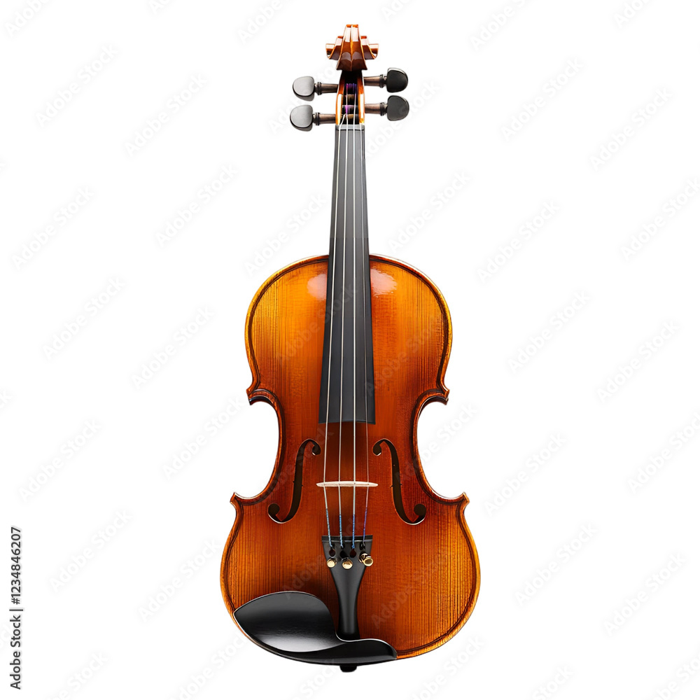 Obraz premium Polished violin classic string instrument musical instrument isolated transparent background