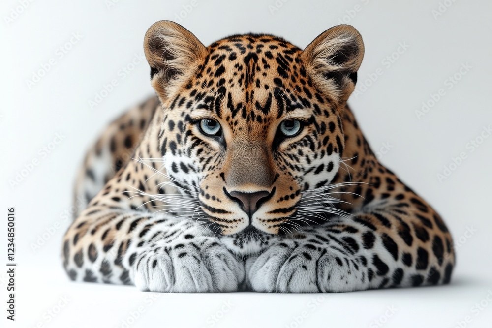 Obraz premium Leopard Isolated on White Background