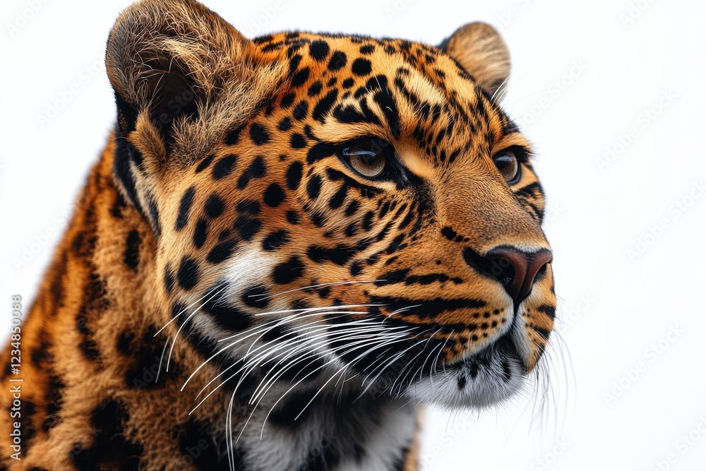 Obraz premium Leopard Isolated on White Background