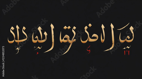 Obraz na płótnie elegant gold arabic calligraphy art on black background featuring traditional islamic typography design and religious script with high-resolution digital arabic designs w salonie