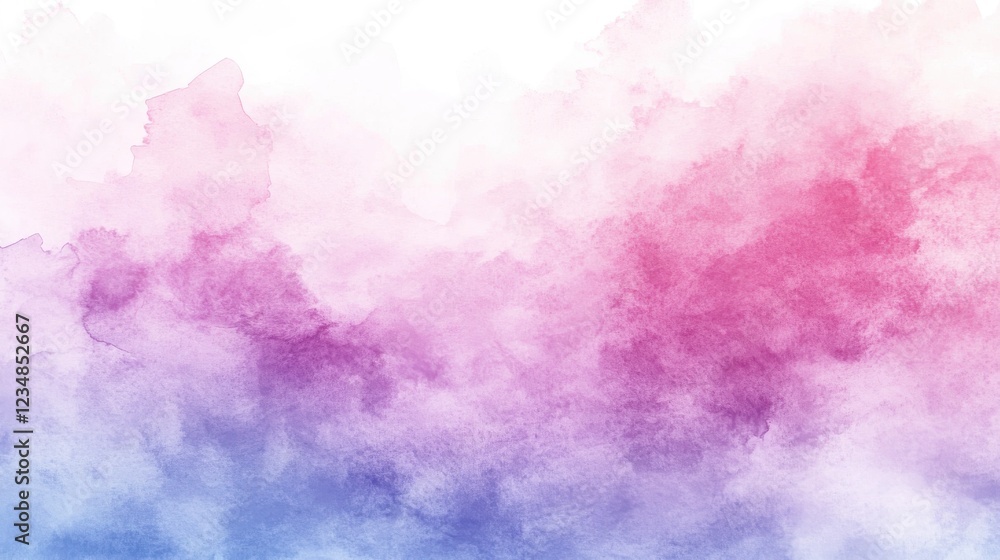 Fototapeta premium Watercolor background with pink and blue hues in soft gradient pastel tones for artistic use