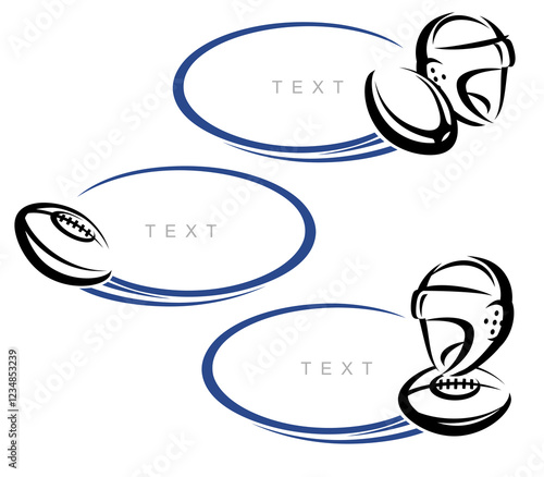 Rugby frame set set. Collection icons rugby. Vector