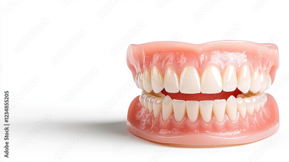 Fototapeta premium Full Set Of Dentures On White Background