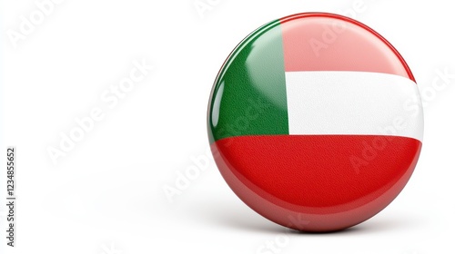 Free Download Glossy Red, White, and Green Glitter Flag Button - GFXLoad