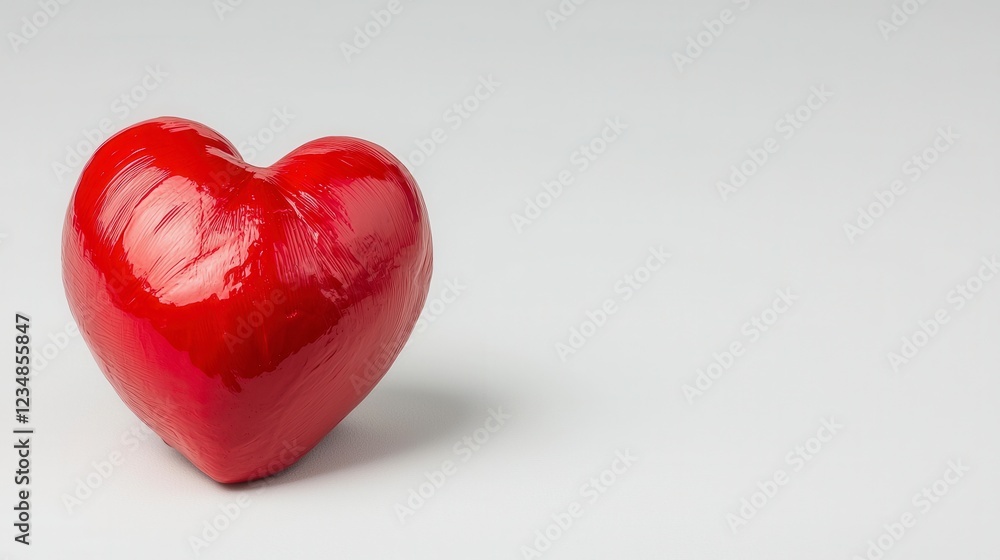 Glossy Red Heart on White Background Glossy Red Heart on White Background